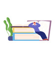 student listen book self education study vector image