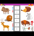 educational task with large and small animals vector image