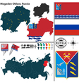 map of oblast magadan vector image vector image