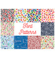 font seamless patterns with letter and number vector image