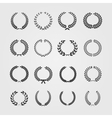set of wreathswheat circular laurel heraldry vector image