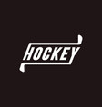 wordmark hockey logo with stick icon vector image vector image