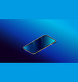 modern black smart phone isolated on dark blue vector image vector image