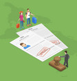 visa application flat isometric concept vector image