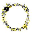 yellow flower wreath vector image