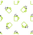 line mulled wine with glass drink vector image