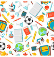 school seamless pattern with education items vector image