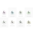 feminine set letter bc b c initial handwriting vector image vector image