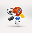 gambling concept with different game elements 3d vector image vector image