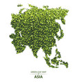 green leaf map of asia a forest vector image vector image