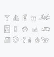 travel element icons set summer travelling vector image vector image