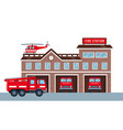 Fire station building Royalty Free Vector Image