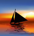 a tropical landscape sunset with boat vector image