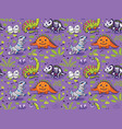 seamless pattern with cartoon dinosaurs vector image vector image