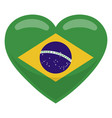 brazil heart flag vector image