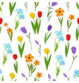 spring and summer garden and wild flowers seamless vector image vector image