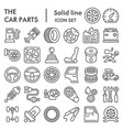 car parts line icon set auto details symbols vector image