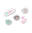 set of purr stickers vector image