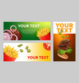 three advertising sheets vector image