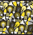 background pattern with light bulbs icons vector image