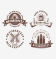 beer festival oktoberfest celebrations set vector image