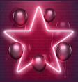 bright disco design neon star with black vector image