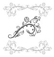 floral branch decorative filigree element vector image