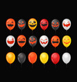 halloween party balloons with pumpkin faces vector image vector image