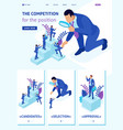 isometric big boss chooses small people vector image vector image