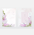 set of pastel pink watercolor invitation cards vector image