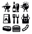 barbecue icons vector image vector image