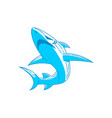 shark badge logo outline design isolated vector image