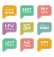 hand drawn set of speech bubbles with sale vector image