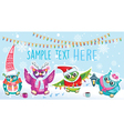 merry christmas card with owls vector image