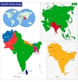 southern asia map vector image