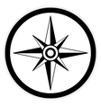 compass button on white vector image vector image