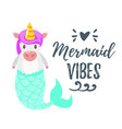 cute unicorn with mermaid tail vector image
