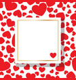 square background with red hearts vector image