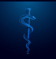 polygonal rod asclepius on blue vector image vector image