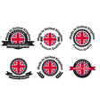 made in uk badge set with united kingdom flag vector image