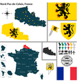 map of nord pas de calais vector image vector image