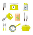 vintage kitchen colorful tools set vector image