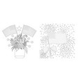 american flags drawing set for coloring page cards vector image