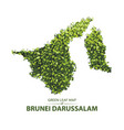 green leaf map of brunei darussalam vector image vector image