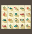 icons of tourism and travel in retro style vector image