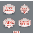 set of sale paper retro labels vector image vector image