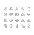 line home security icons vector image