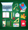 set of education supplies vector image