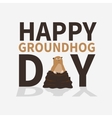 happy groundhog daylogoiconcute frightened vector image