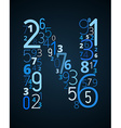 letter n font from numbers vector image